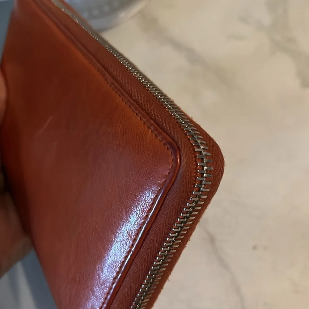 Yves Saint Laurent Burnt Orange Leather Wallet - Picture 7 of 9